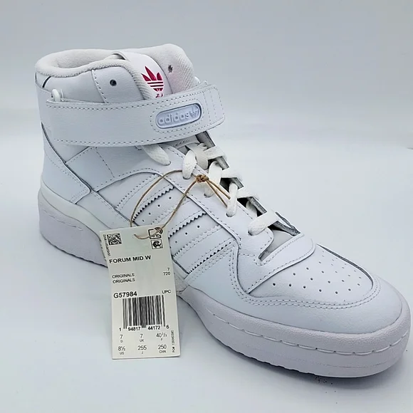 adidas Originals Shoes Adidas Forum Mid W White Pink Womens